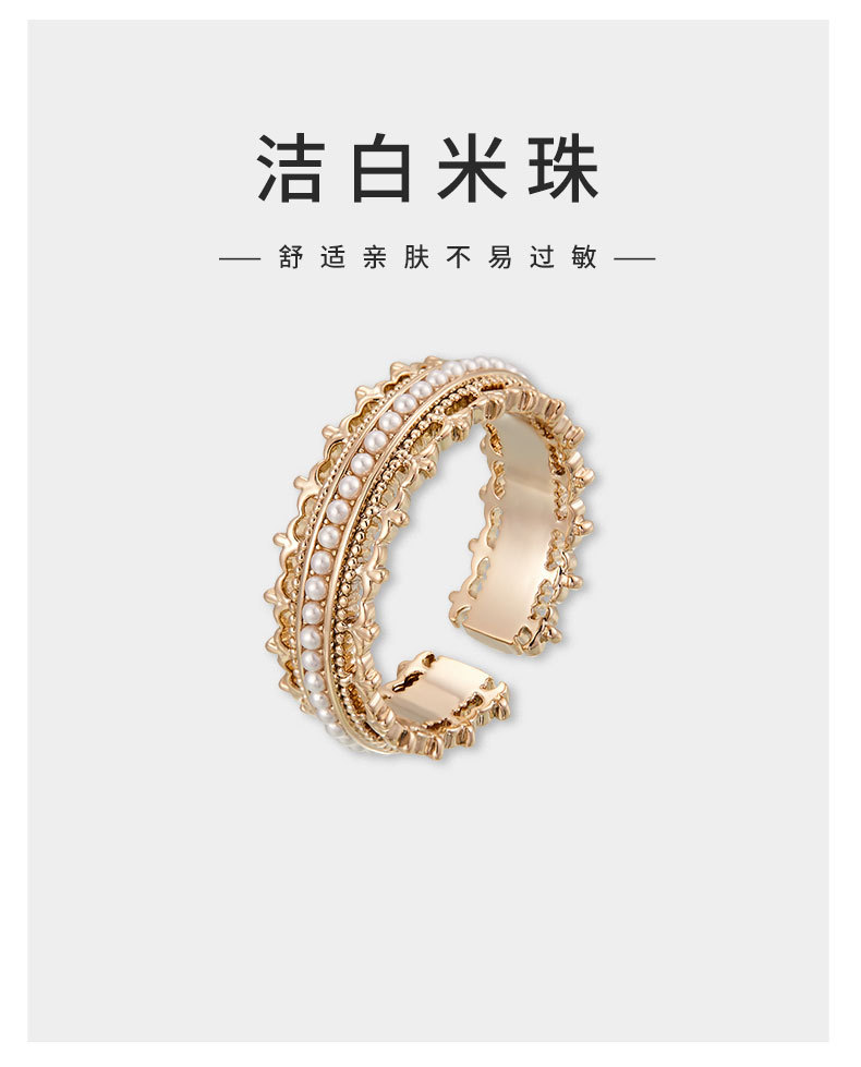 法式宫廷风皇冠开口戒指时尚百搭高级感可调节食指戒欧美跨境指环详情16