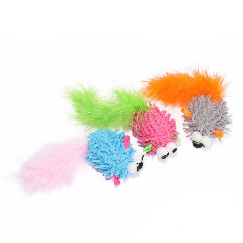 Best-selling pet toy, mouse, colorful long-tailed bell, cat teasing collection, plush interactive play, factory direct sales pic 11
