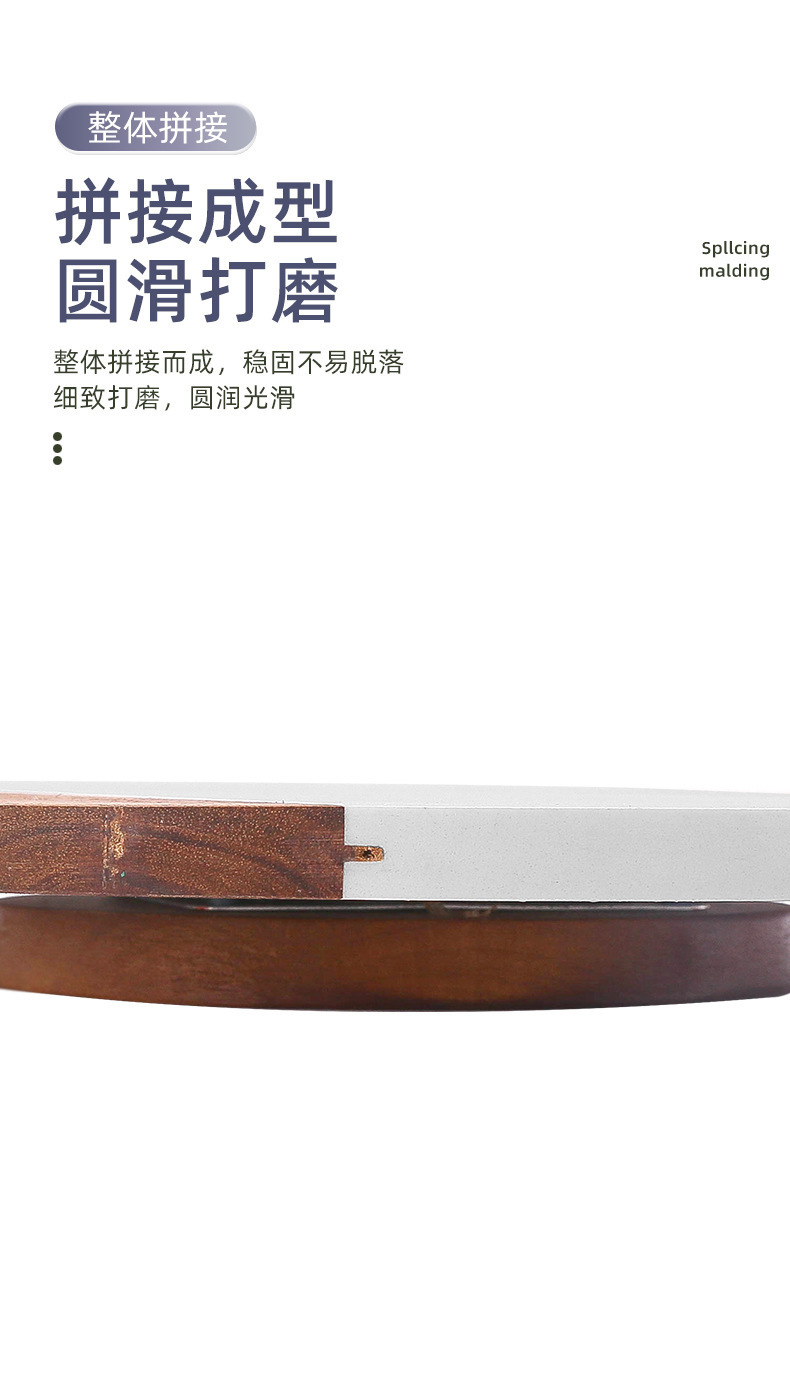 蛋糕转盘圆形大理石菜板拼接相思木厨房轻奢托盘烘焙转盘跨境专供详情7