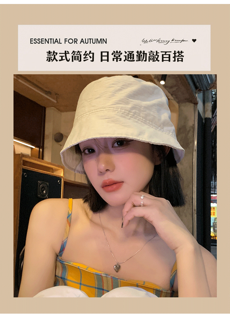2025新款日系渔夫帽女夏季休闲薄款大帽檐显脸小防晒遮阳盆帽详情3
