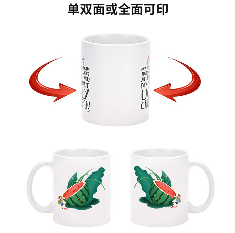 浮雕双彩色口杯热升华边彩白杯外贸出口印图logo创意螺纹牛奶杯详情13
