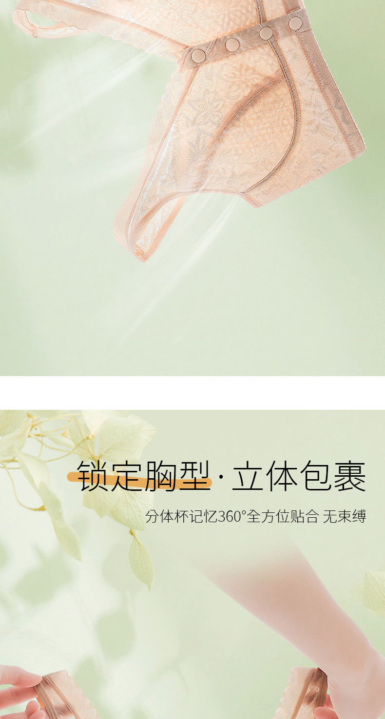 妈妈文胸中老年人背心式透气胸罩夏季薄款大码前开扣中年妇女内衣详情7