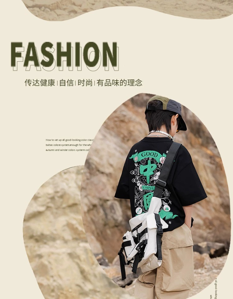 Guizao mid-big kid verano de algodón camiseta de manga corta 2025 nuevo zhang hombre chica negro hermoso vestido de verano red guizao T pic 5