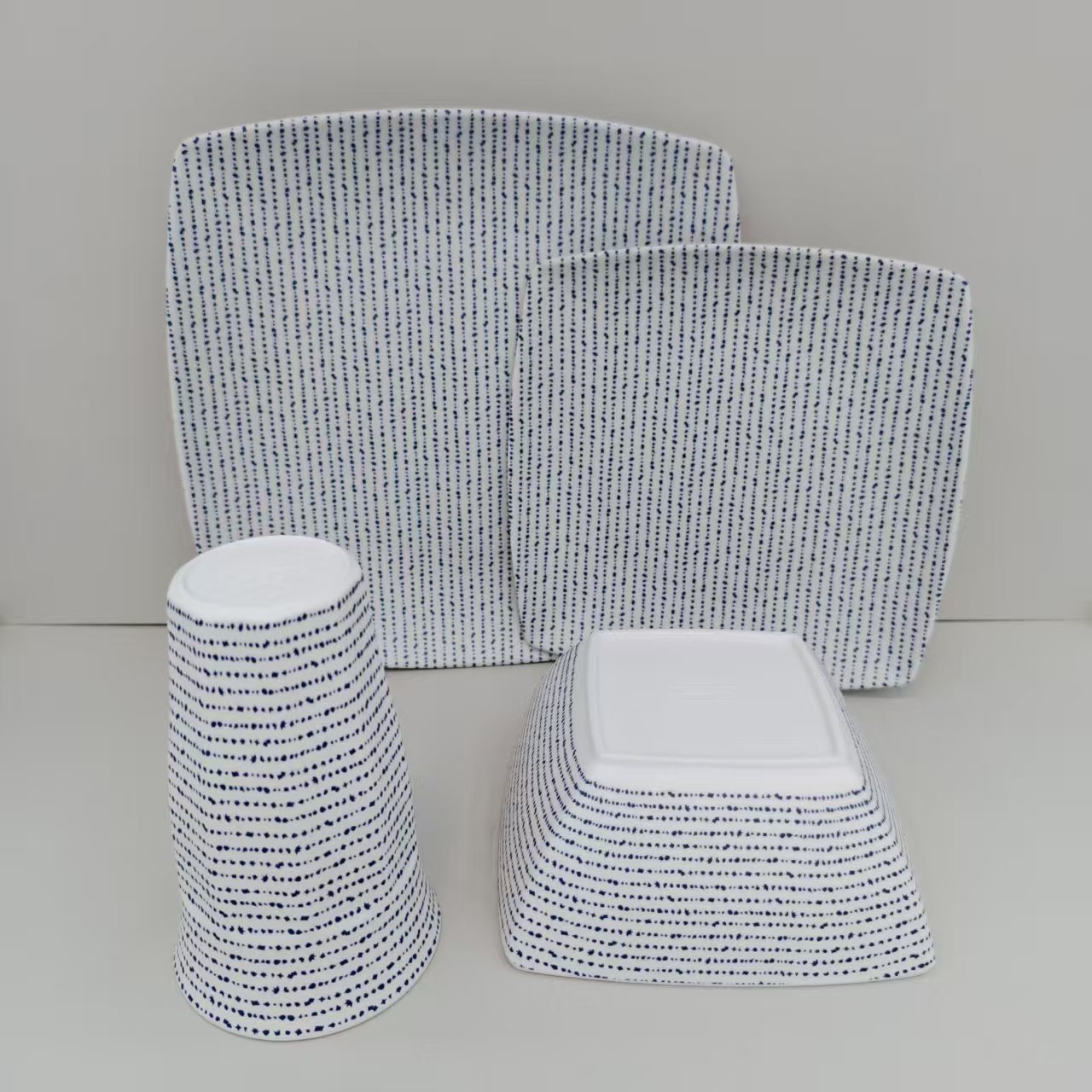 出口外贸密胺餐具轻奢风盘碗碟杯套装沙拉碗A5食品级仿瓷方盘批发详情5