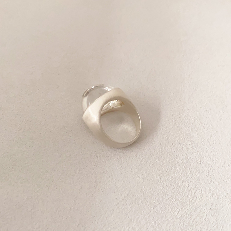 新款白水晶松果项链铜镀银冷淡风小众925银针耳钉个性戒指食指戒详情9