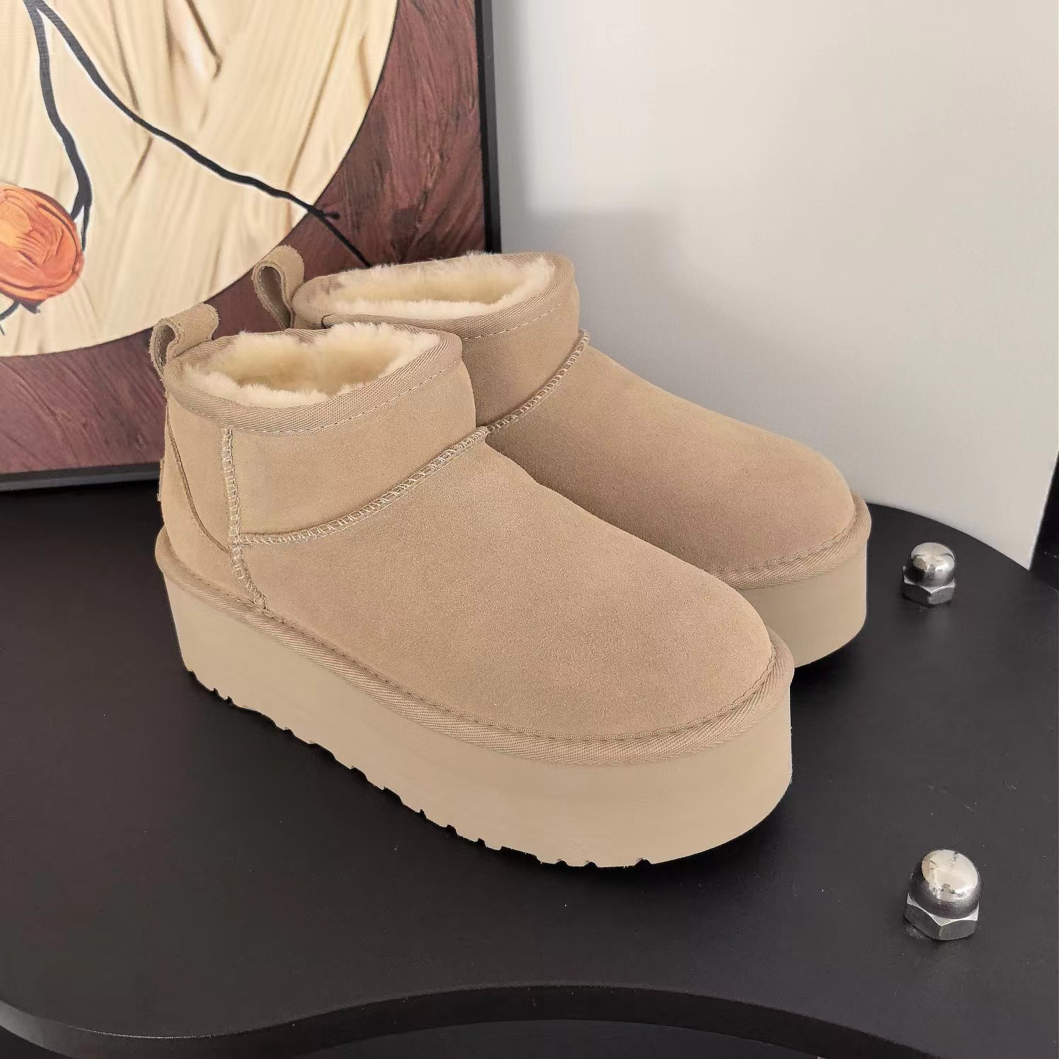 Sangpo Snow Boots for Women, thick-soled 2025 new style, fashionable, versatile, simple short boots, warm, 5 cm cotton shoes, Mera pic 18