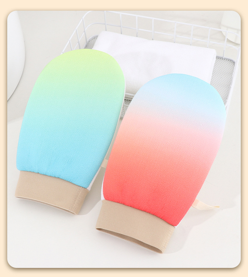 新款彩虹渐变搓澡巾无痛下泥洗澡巾家用搓澡手套高颜值洗澡搓澡巾详情25