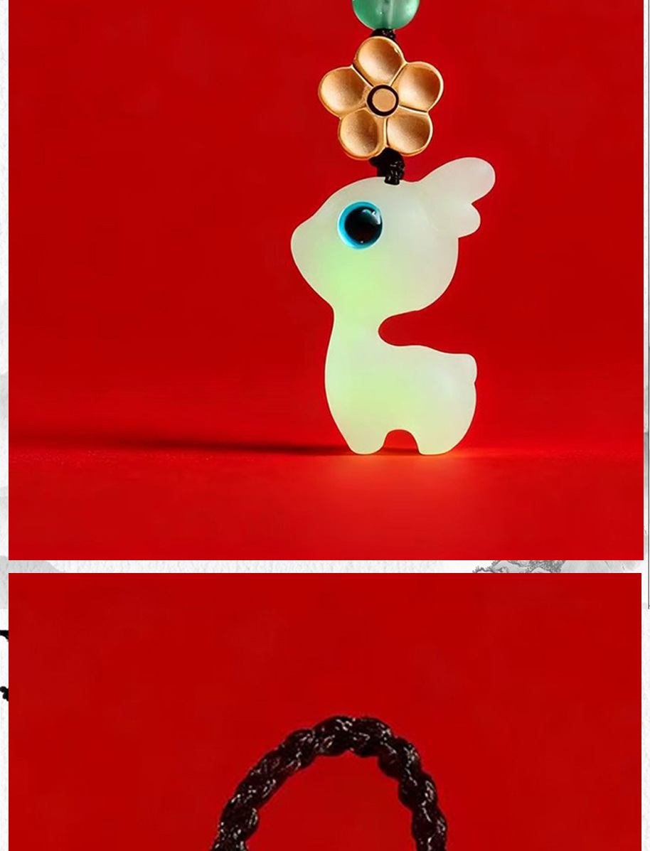 Night Light Deer keychain, exquisite and cute, safe journey, mobile phone chain, bag hanging, car pendant, key chain hanging decoration pic 6
