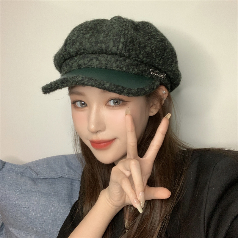 秋冬女款毛呢羊羔毛防风八角帽八角帽加厚多款圆顶纯色百搭休闲详情11