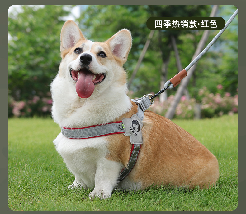 Dog leash saddle-style pet chest and back strap, breathable and reflective dog chest and back pet leash, dog leash wholesale pic 21
