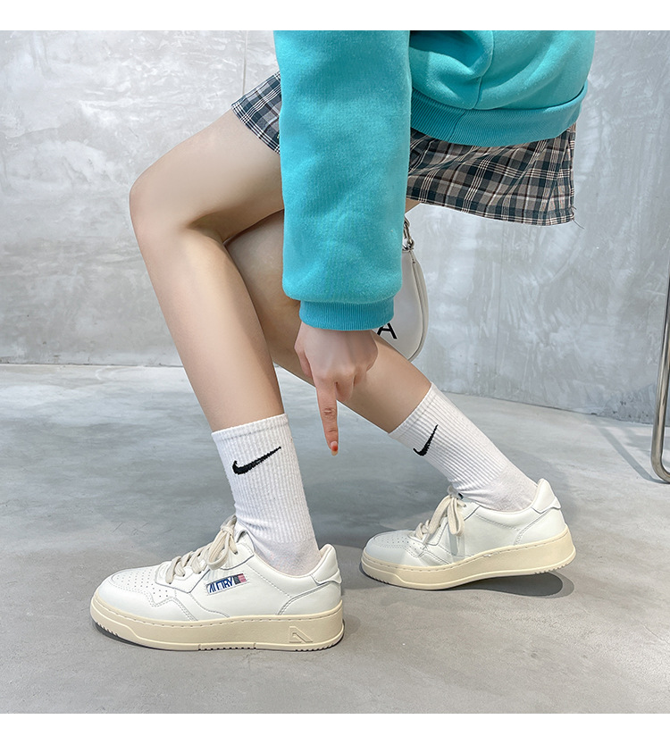 真皮厚底小白鞋女2025新款韩国小众百搭系带德训鞋休闲运动板鞋潮详情18