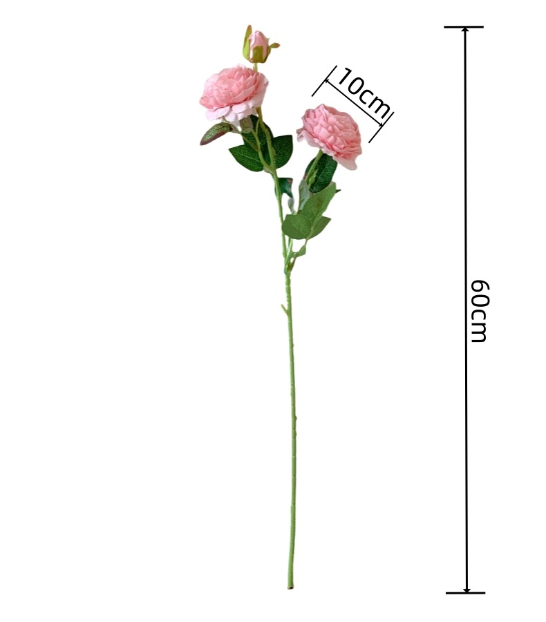 高级感逼真仿真玫瑰花假花绢花洋牡丹花束餐桌摆设客厅婚庆装饰花详情4