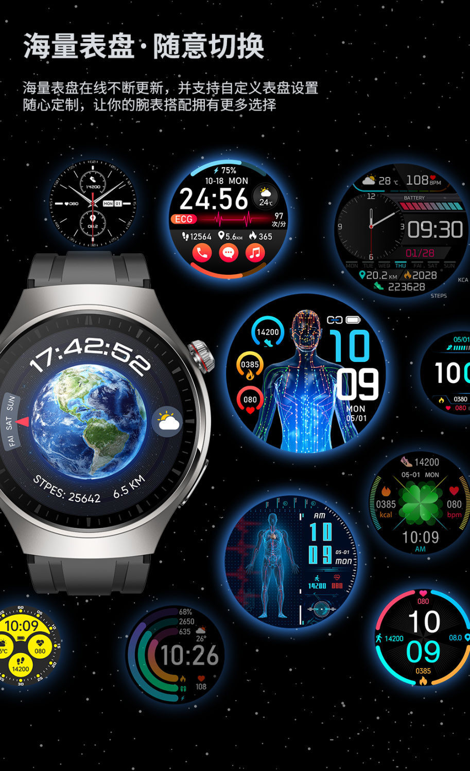 One-stop consignment of cross-border MT200 blood glucose smartwatch, blood pressure, heart rate, ECG, Bluetooth call and sports watch pic 21