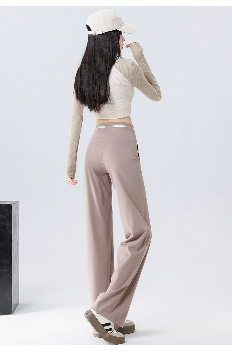 鲨鱼裤女春秋2025新款高腰阔腿裤宽松直筒休闲垂感长裤女瑜伽裤子详情32