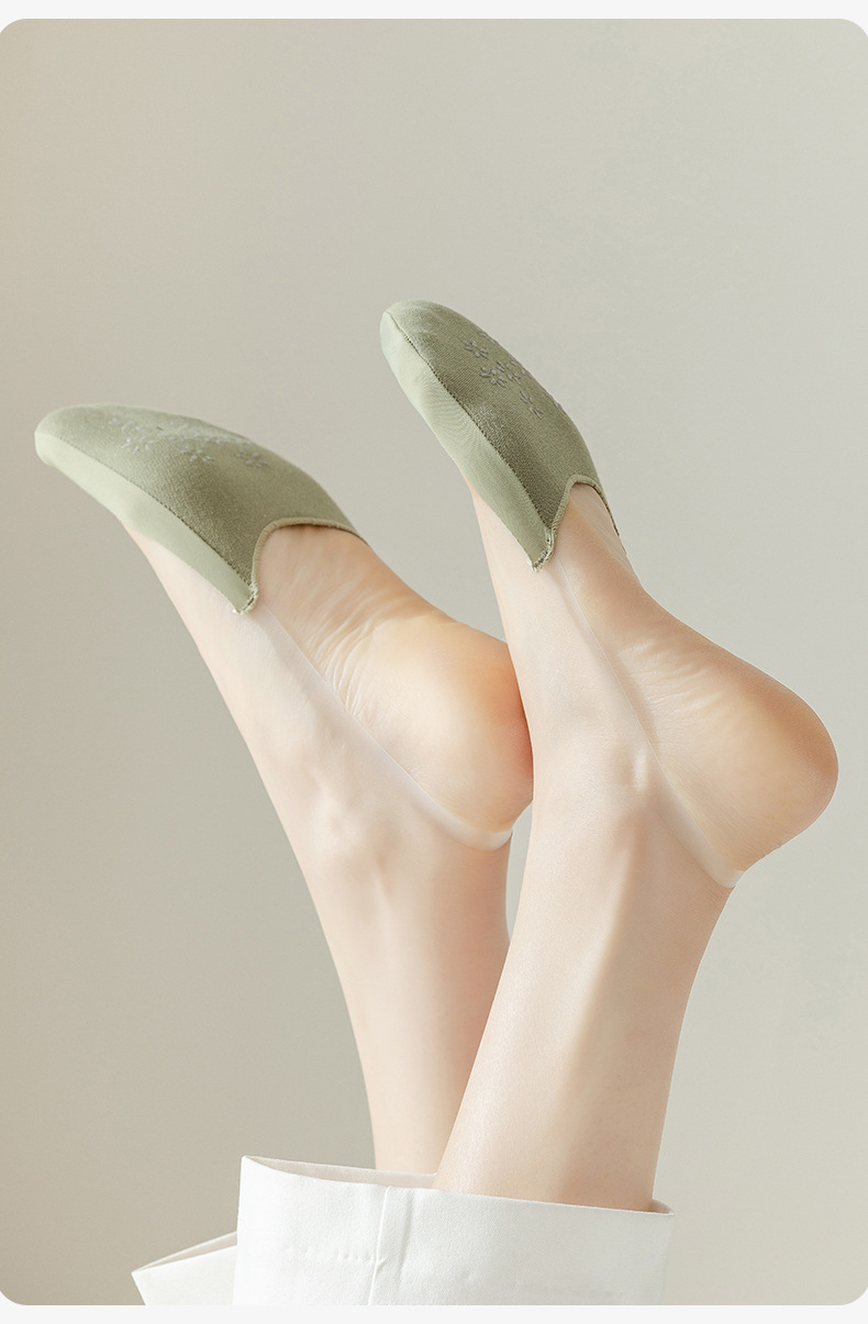 高跟鞋袜子女夏季薄款船袜吊带浅口隐形袜防滑不掉跟冰丝半掌袜详情35