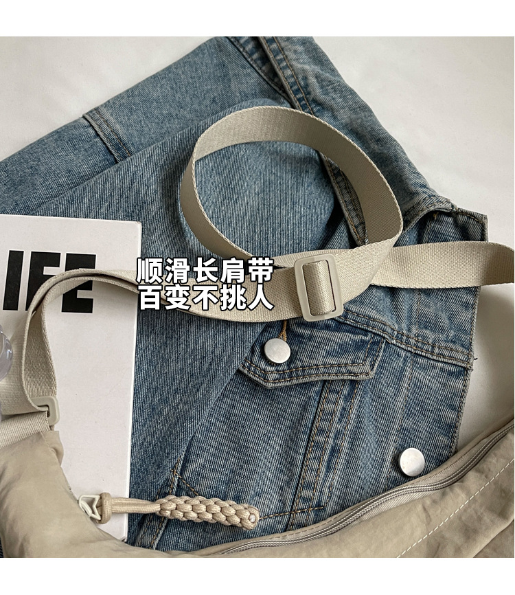 时尚布包女学生上课挎包尼龙布斜挎包大容量单肩包日系出游饺子包详情4