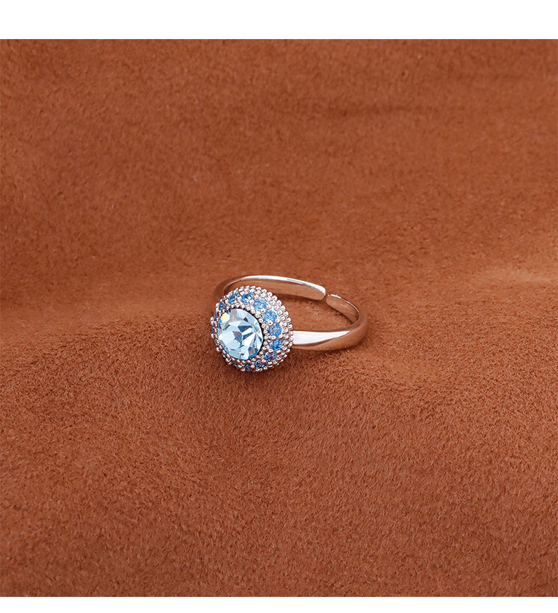 Hyacinth ligero extravagancia superflash azul marino anillo con diamantes mujer 2025 shake yin boom estilo anillo moda temperamento alto sentido anillo abierto pic 7