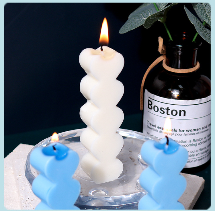 Baijiaxing diy resin mold 5-piece heart-shaped candle silicone mold new product atmosphere Candle atmosphere pic 6