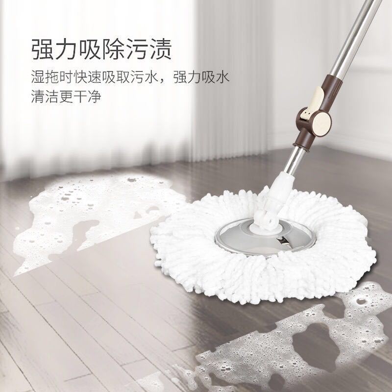 旋转拖把线头旋转拖布头墩布头吸水通用款干湿两用加厚纤维详情3