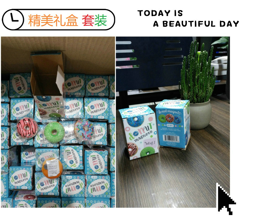 Small doughnut model fridge magnets, creative home decorations, soft and elastic, pinchable, novel supply, commercial doughnut machines, waffle ovens, food and beverage processing equipment pic 27