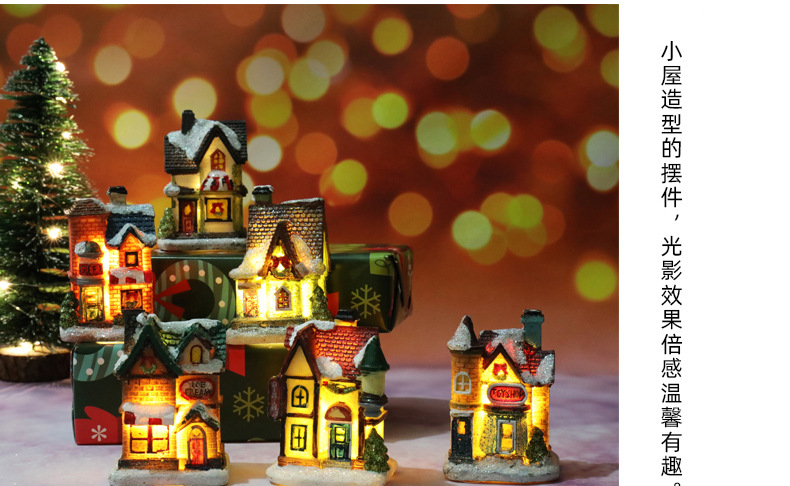 Christmas decorations, resin luminescent micro-landscape small houses, Christmas decorative small ornaments, gifts and supplies pic 11