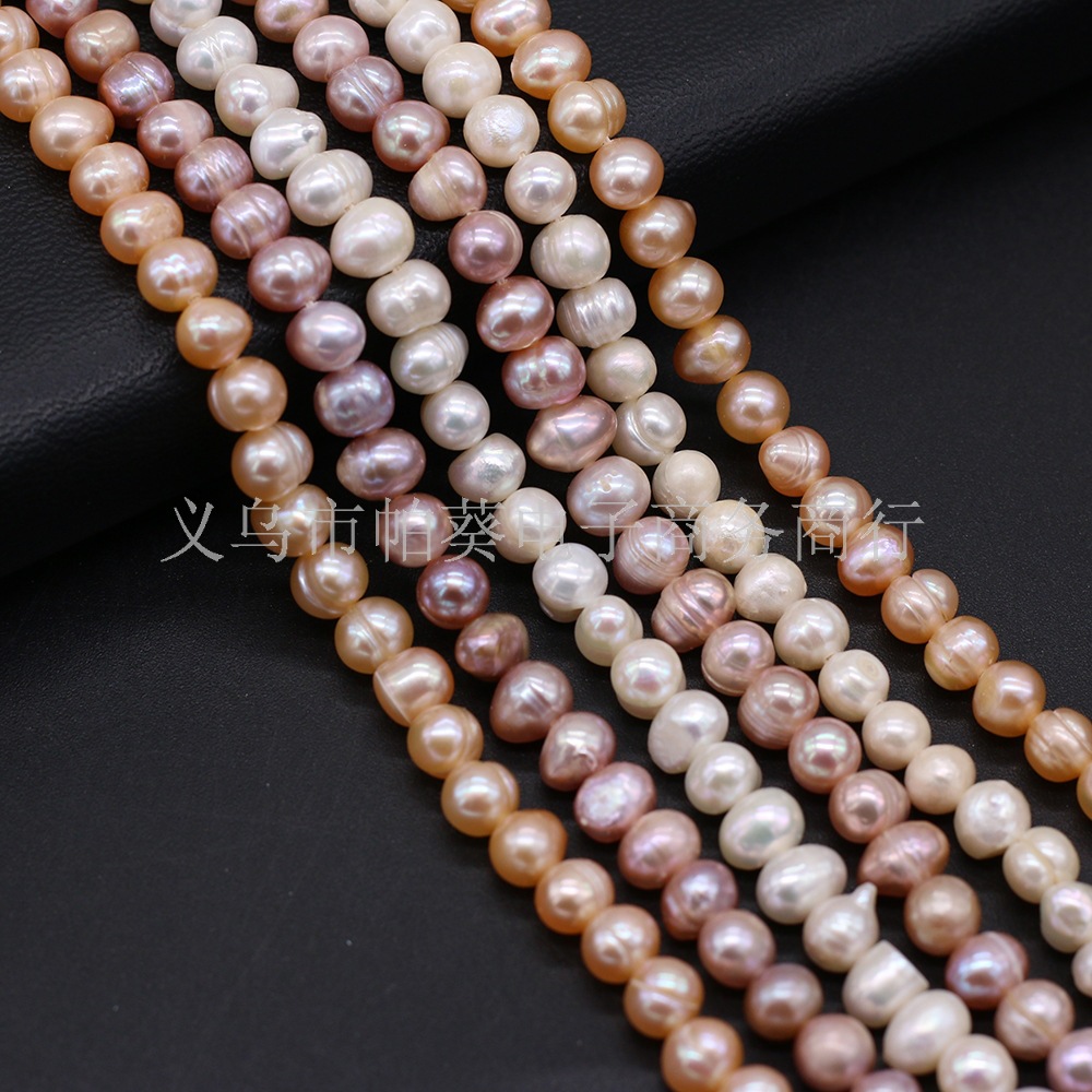 Natural pearl nearly round-shaped beads ADIY jewelry accessories, handcrafted jewelry necklaces, production and wholesale pic 6
