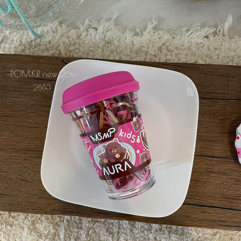 新款韩系可爱糖果色扎头发皮筋宝宝辫子一次性头绳瓶装日系发饰女详情6