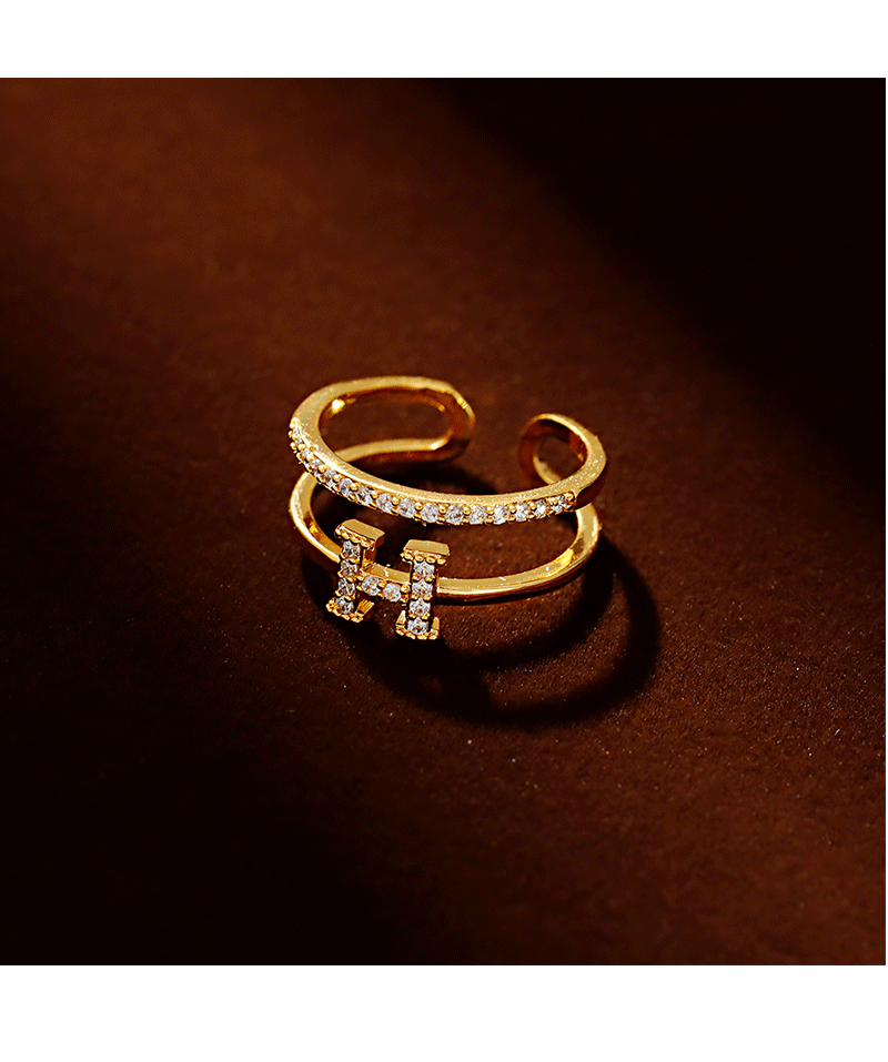 Hyacinth nicho diseño sentido anillo de letras moda de las mujeres lujo ligero desplazamientos ajustable anillo de dedo 2025 tik yin boom estilo pic 4