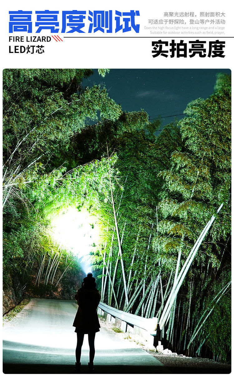 LED夜钓强光头灯可USB充电锂电小头灯钓户外巡逻露营头戴式手电筒详情5