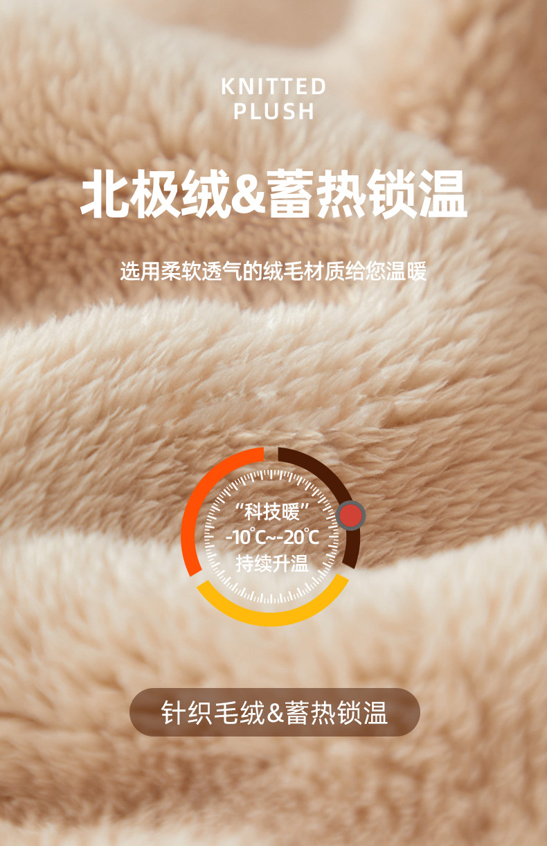亚马逊针织手套女士保暖防寒户外骑行冬季双层加绒加厚触屏手套详情9