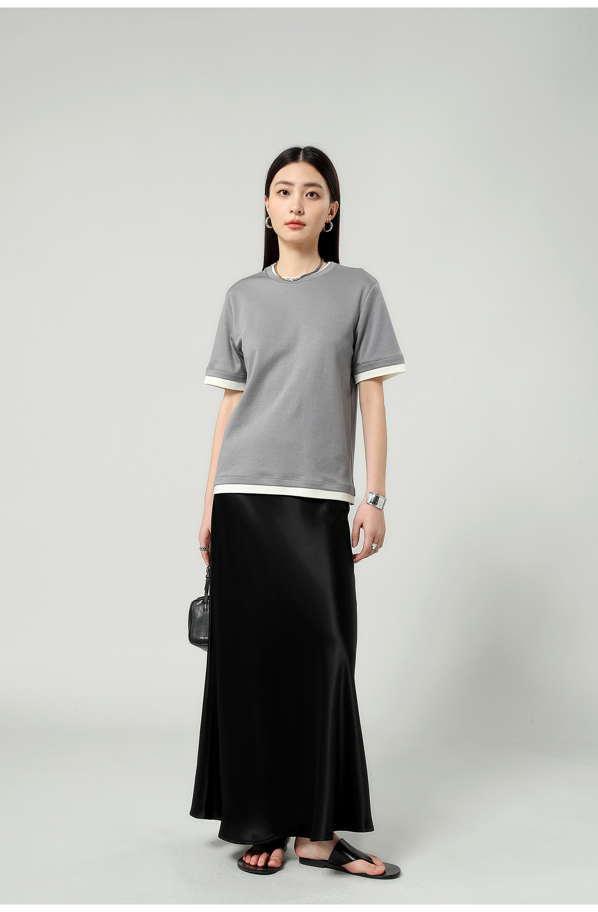 醋酸缎面丝光感柔软垂顺牛筋高腰长款半身裙女2025夏新款飘逸长裙详情28