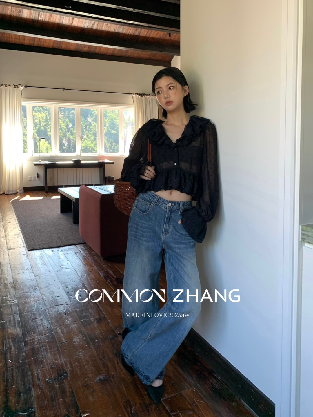CZ ZHANG Early Autumn French sweet Lace collar flared sleeves see-through polka dot shirt for women B33039 pic 37