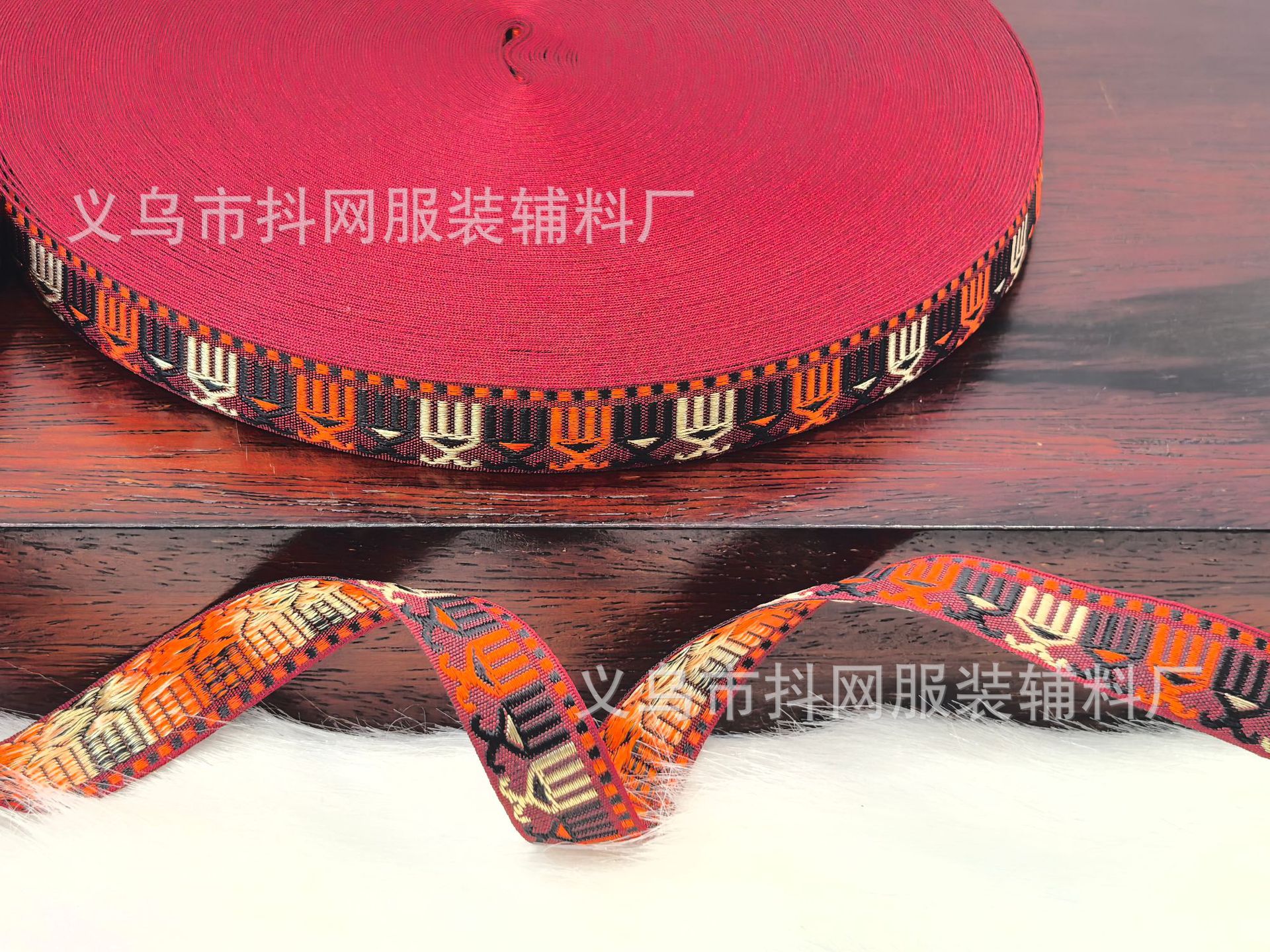 1.5-2.5cm复古民族风菱形图案提花织带服装辅料礼盒包装带日系风详情8