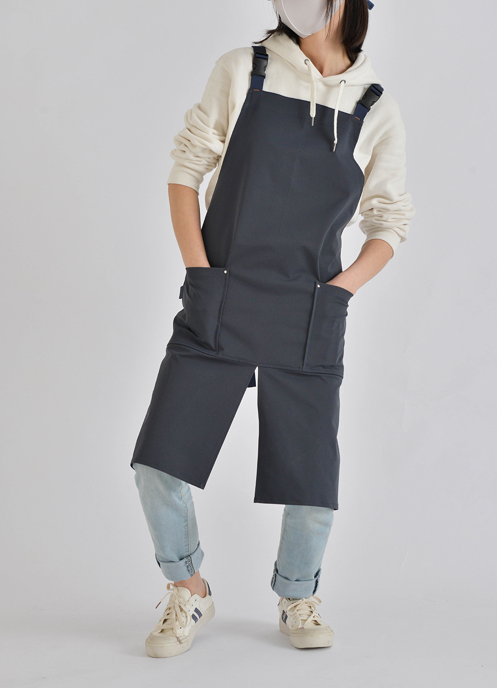 外贸工厂韩日防水式咖啡餐厅帆布围裙罩衣工作服围兜纯棉厨房制服详情31