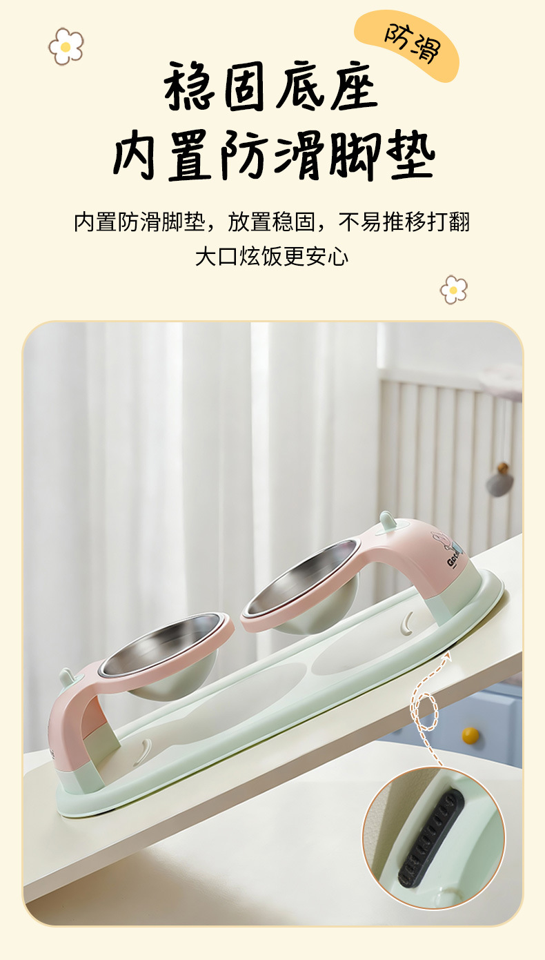 Rongka Pet Cross-border Cat Bowl, Dog Bowl, pet stainless steel double bowl, suspended high rack neck guard, single bowl, anti-tipping cat bowl, pet bowl, dog bowl pic 9