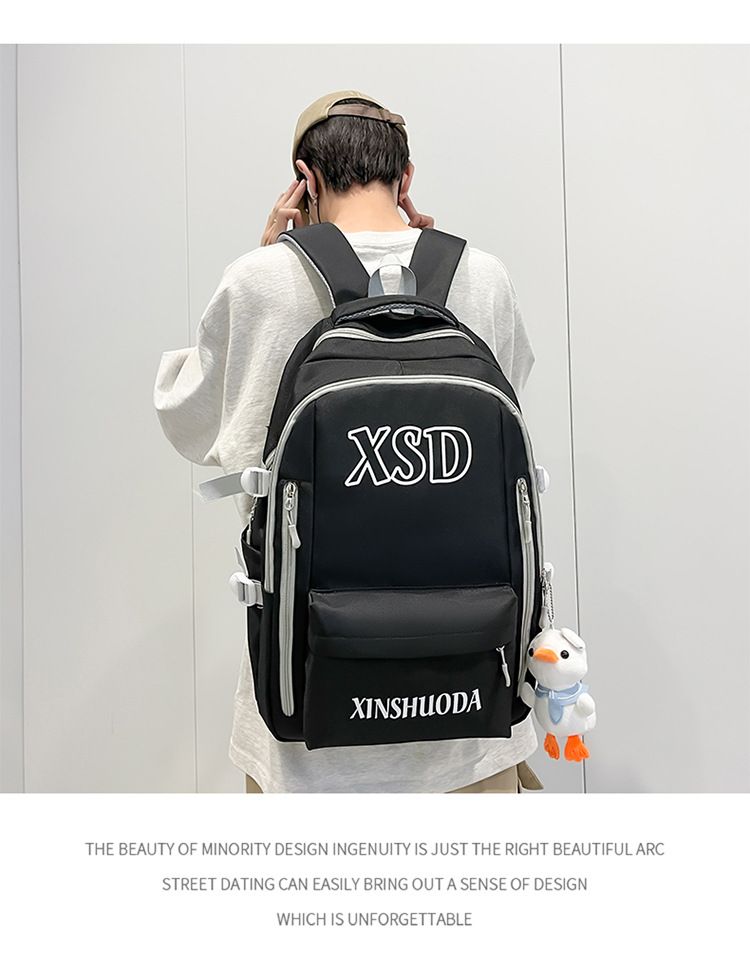 New cross-border backpacks for women in an ins style, large capacity for college students, high school and junior high school students, computer backpacks for men pic 11