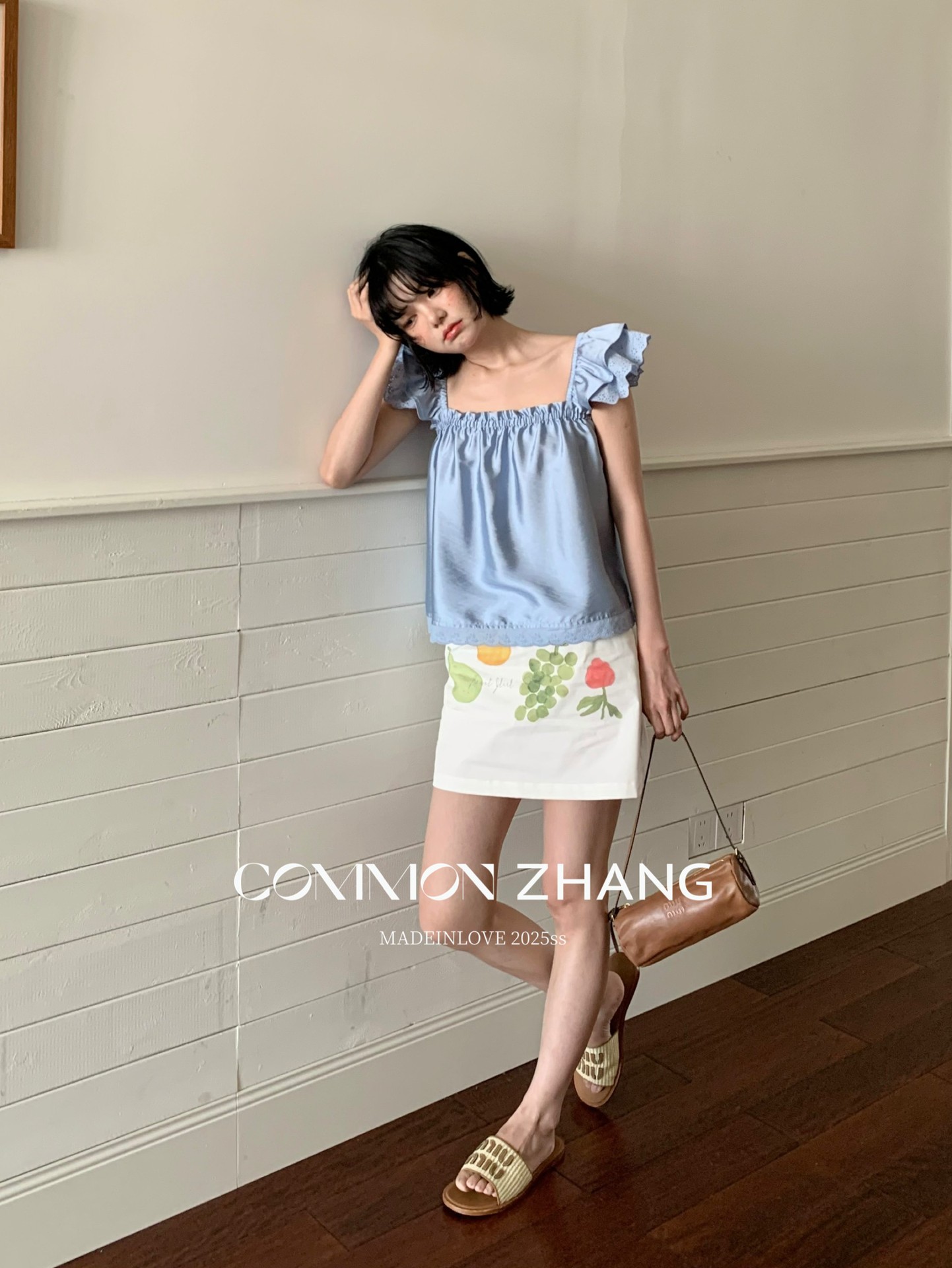 CZ ZHANG Summer Vacation Playful and youthful fruit-printed short skirt, low-waisted and versatile A-line skirt B22578 pic 16