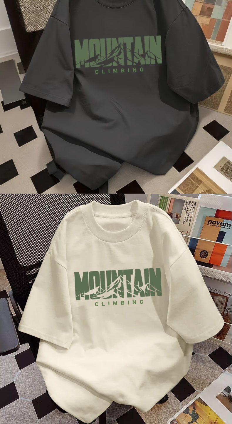 100% pure cotton short-sleeved T-shirt for men, summer ins trend, high-end style, cool and stylish, loose and versatile casual T-shirt for teenagers pic 8