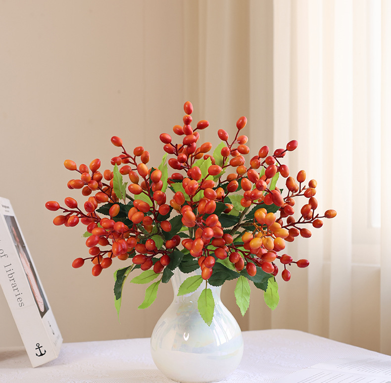 仿真圣诞浆果橄榄枝橄榄果北欧家居装饰摆件摄影道具人造果实办公文化园艺装饰品详情23