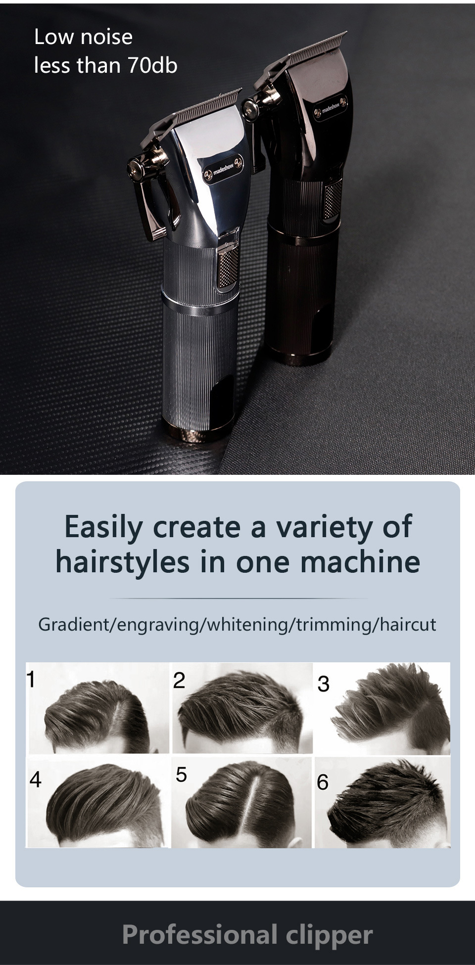 阿可美M5F电推剪专业发廊复古油头雕刻剃头刀渐变madeshow理发器详情6