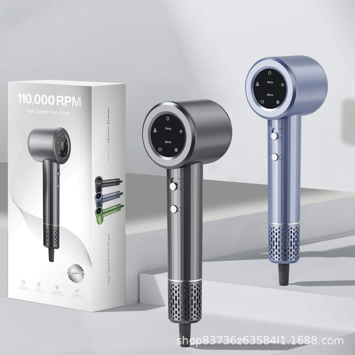 一件代发屏幕显示大功率台湾跨境电商负水离子恒温吹风机高速风筒详情5