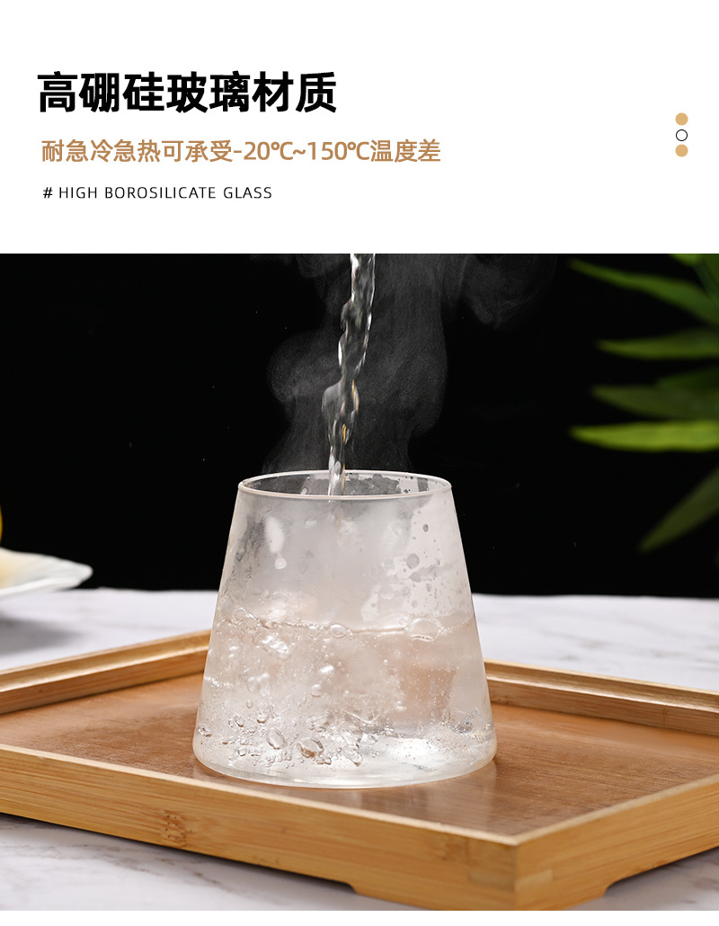 日式耐热玻璃杯创意富士山水杯家用早餐牛奶杯咖啡杯威士忌啤酒杯详情8