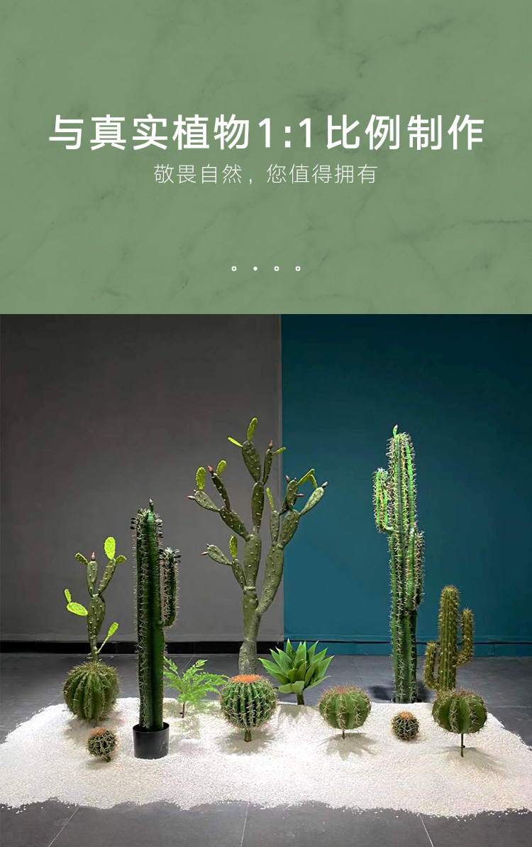 Grandes simulaciones nórdicas de cactus macetas escenas del desierto tropical bonsái decorativo simulaciones de plantas simulaciones de hadas columnas pic 14