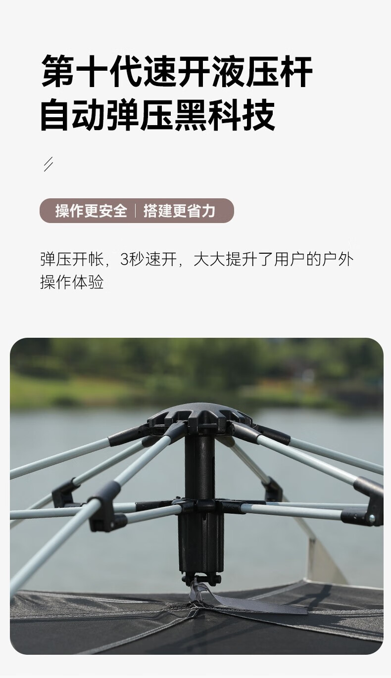 厂家批发六角大帐篷全自动弹开露营野营户外加厚防雨郊游便携装备详情8