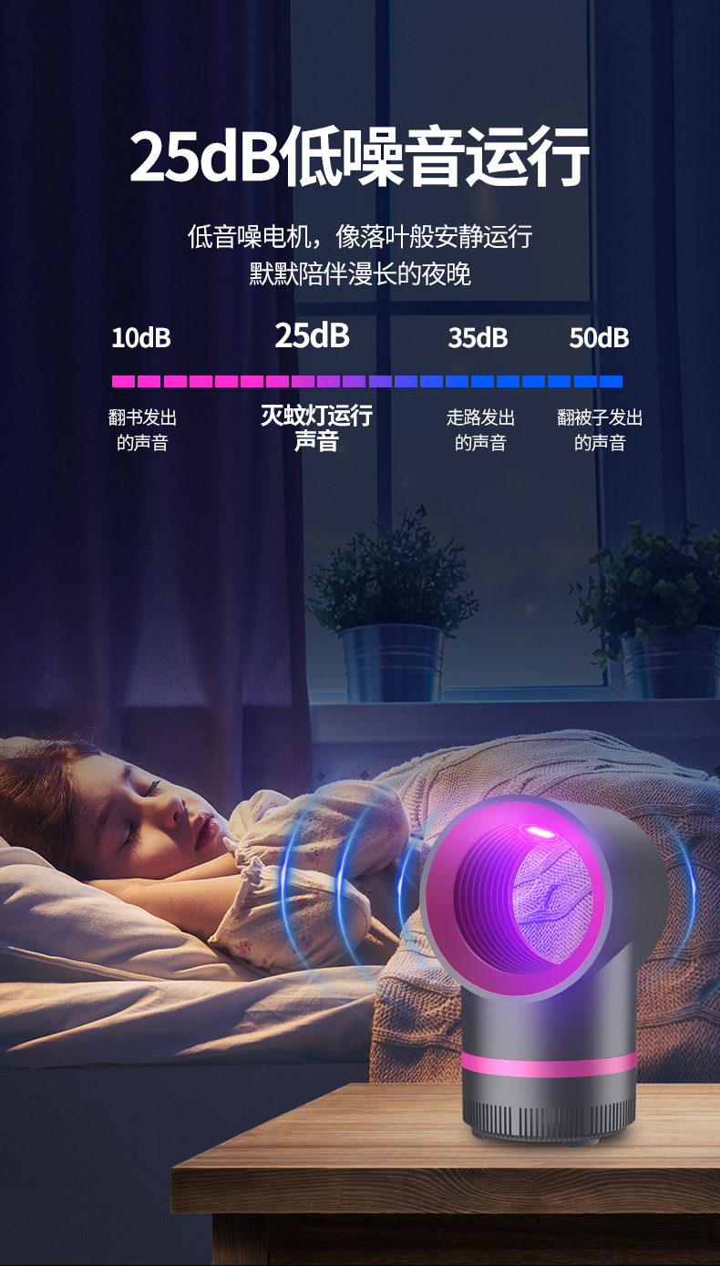 跨境热销厂家USB光触媒星空灭蚊灯家用卧室吸入式灭蚊灯礼品批发详情6
