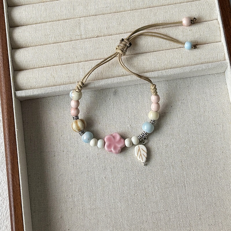 Jingdezhen ceramic bracelet wholesale street stall, versatile, fresh and new Chinese style, popular flower-woven ancient-style bracelet for women pic 10