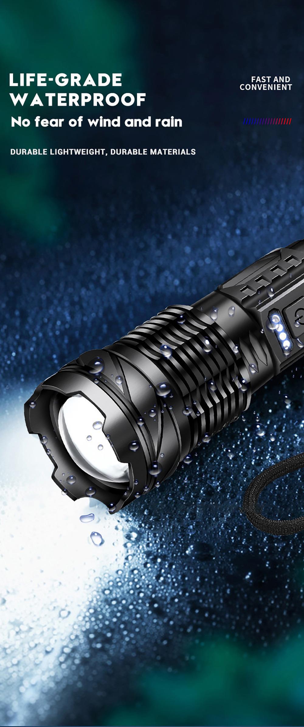 New cross-border high-intensity flashlight usb charging outdoor clear laser flashlight with COB work light pic 13