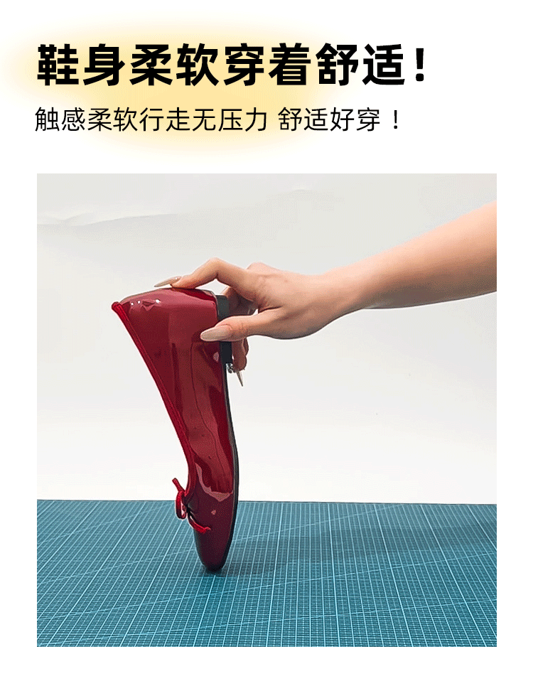 小个子蝴蝶结红色漆皮单鞋女鞋子2025年春秋新款内增高芭蕾舞婚鞋详情3