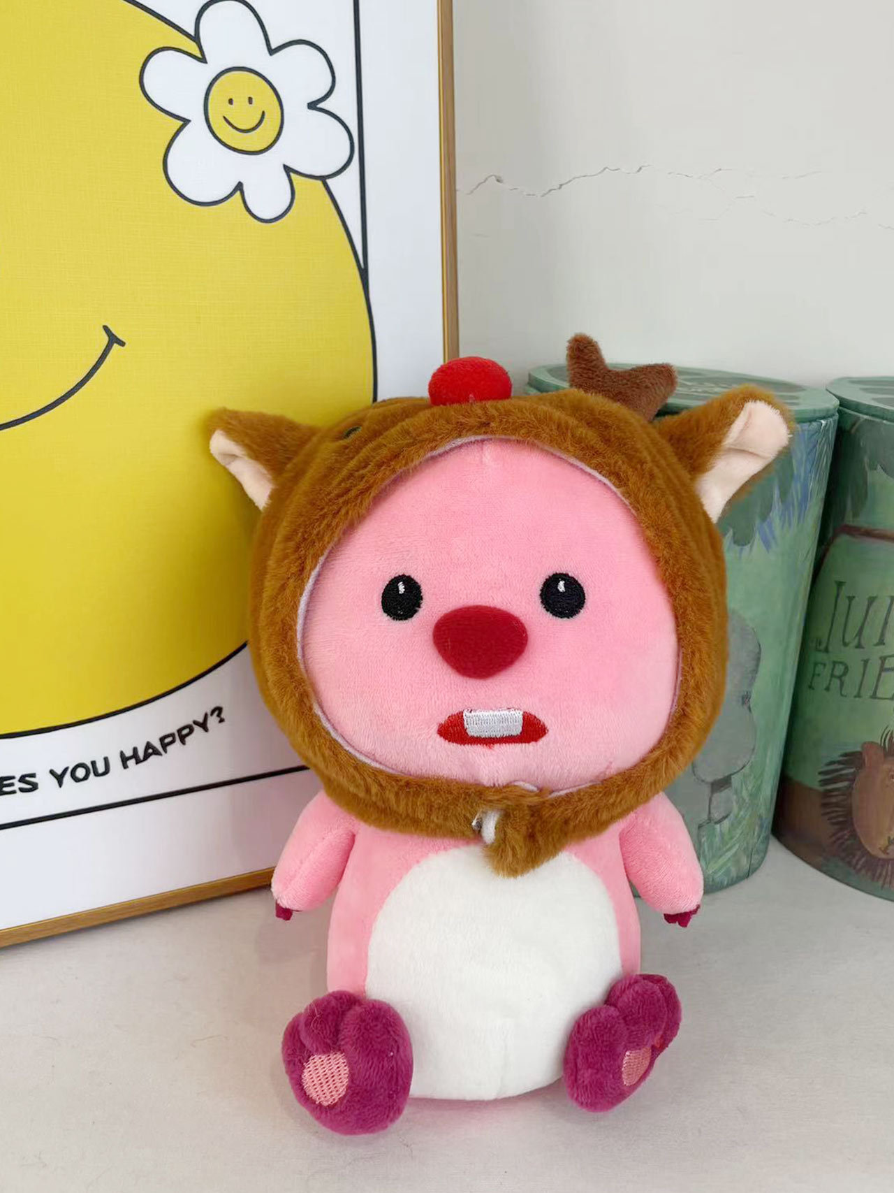 loopy公仔粉色海狸玩偶网红露比毛绒玩具礼物娃娃批发婚庆抛洒详情2