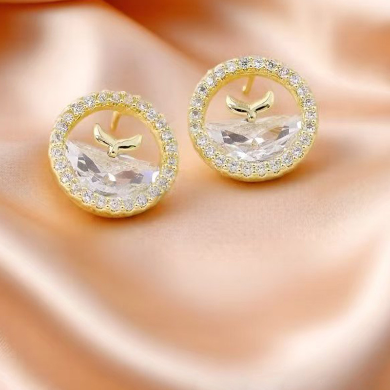 跨境欧美复古高级感百搭美人鱼海洋耳钉s925纯银针耳饰批发耳环潮详情6